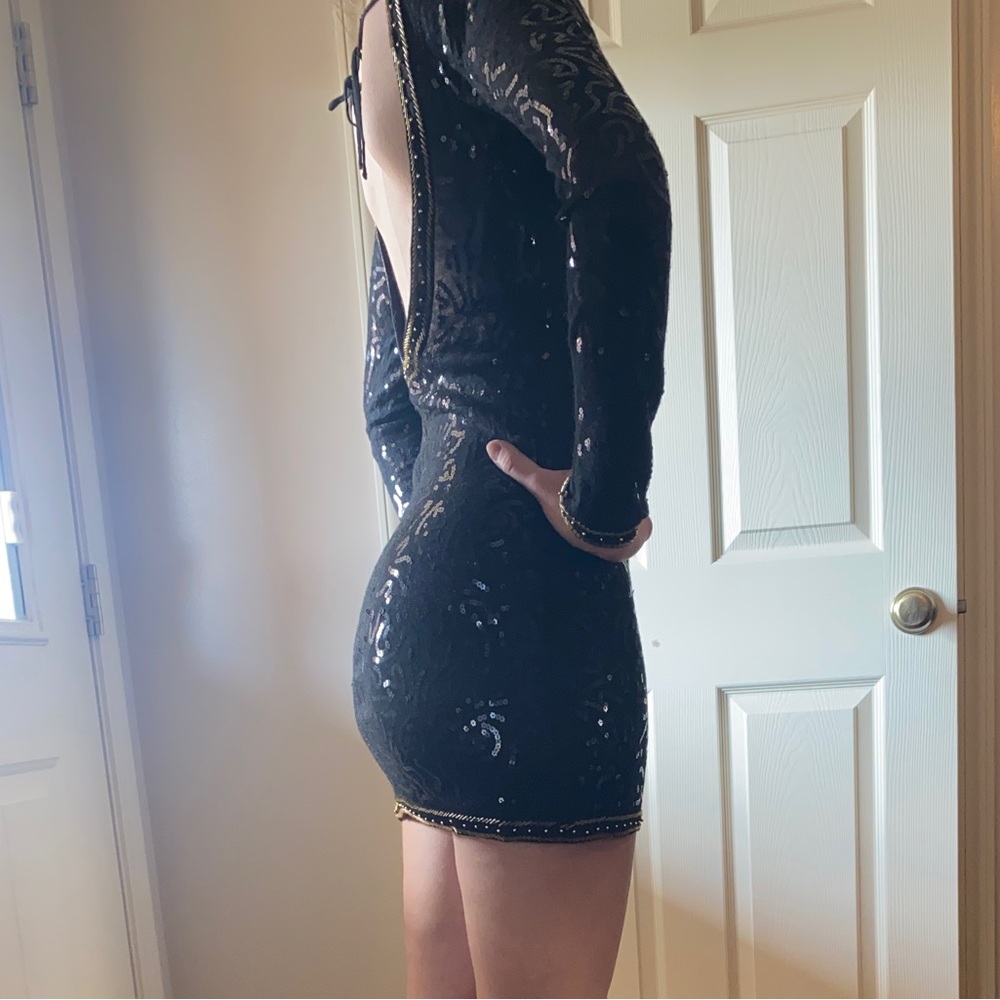 Mango Small Backless Sequin Dress